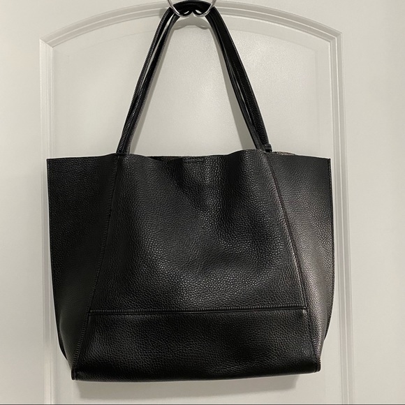 NWOT Botkier Soho Black/Gunmetal SOFT Pebbled Leather Tote - Picture 5 of 14